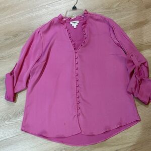 Express Women's Fuchsia Ruffle Blouse